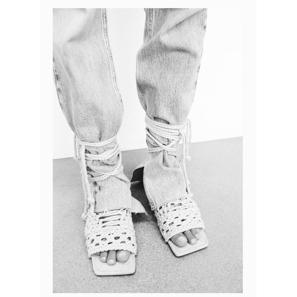 ✨SALE✨Zara crocheted jute low heel sandals  ✨SALE✨